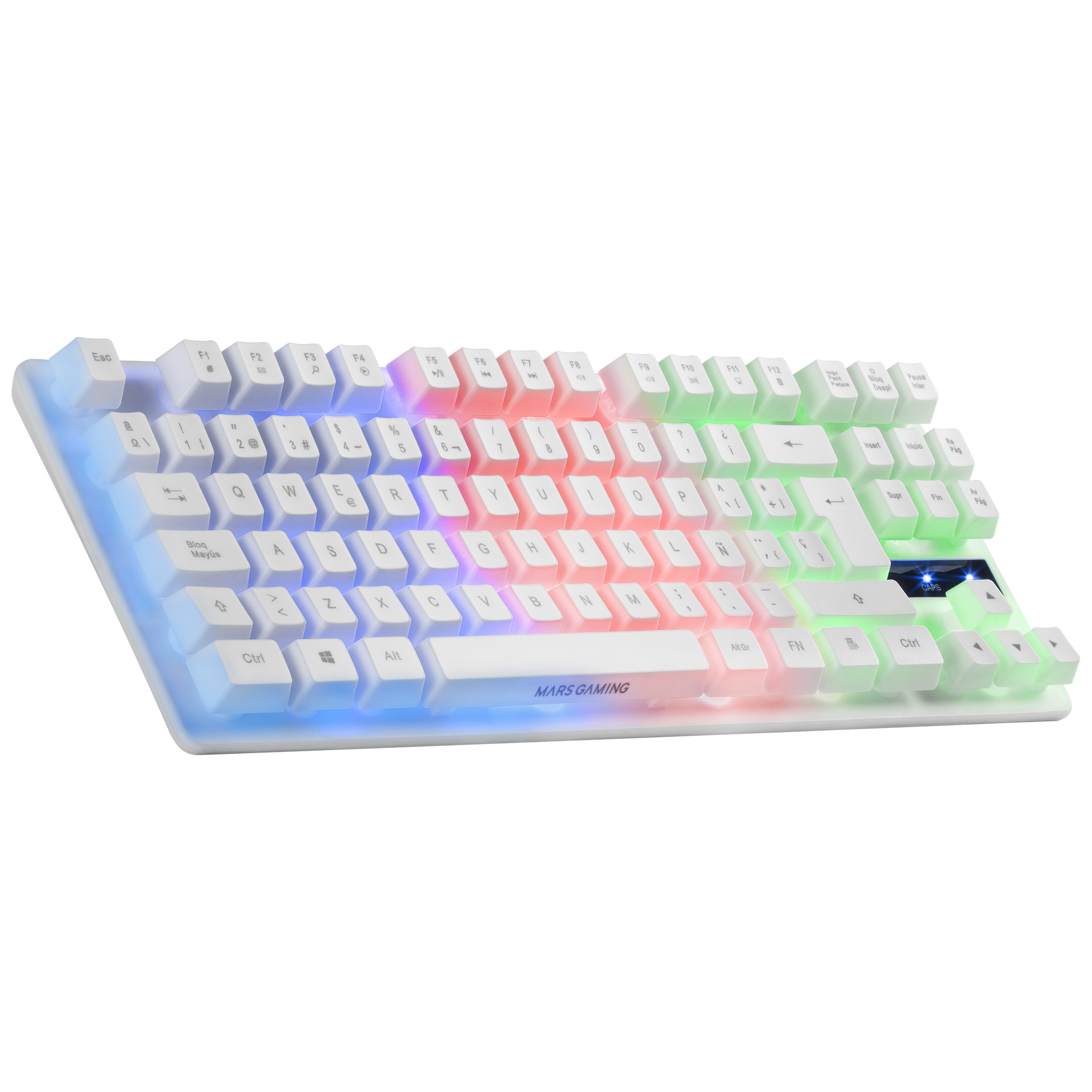 Mars Gaming MK02 White Gaming Keyboard H-Mech FRGB TKL Antighosting Spanish Language – image 2