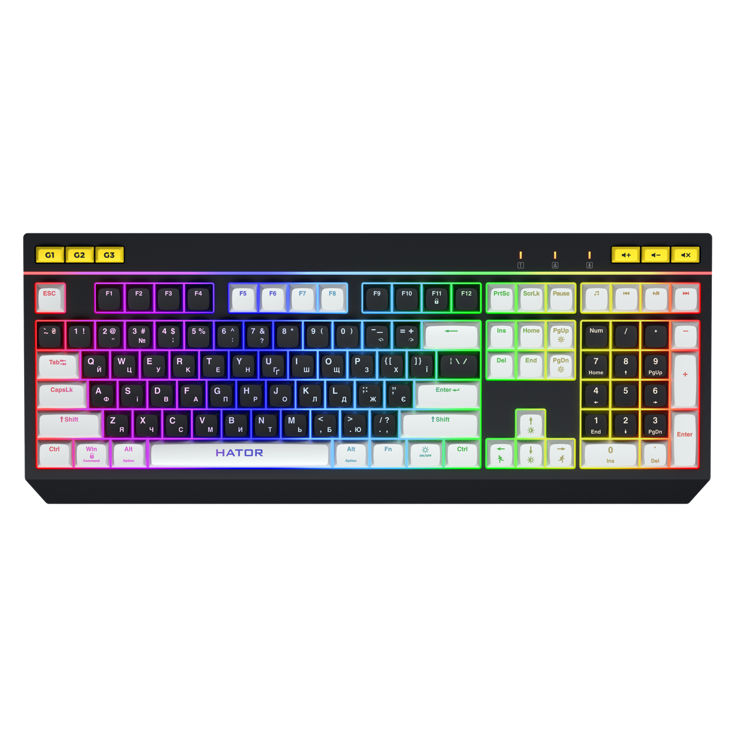 HATOR Icefall tastiera Gaming USB QWERTY Inglese US Nero