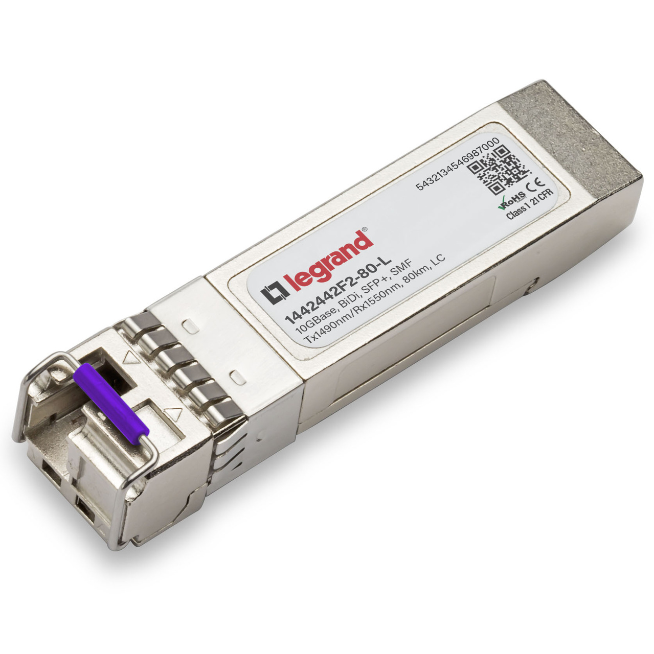 Legrand 1442442F2-80-L network transceiver module Fiber optic 10000 Mbit/s SFP+