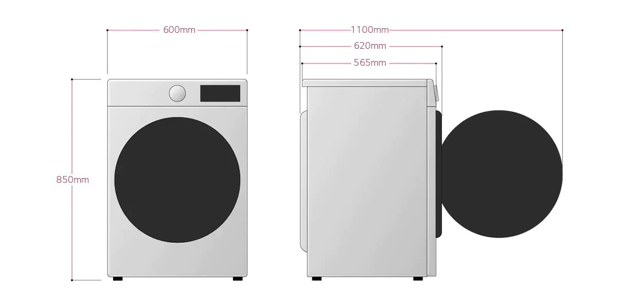LG FB48V3TN3W washing machine Front-load – image 2