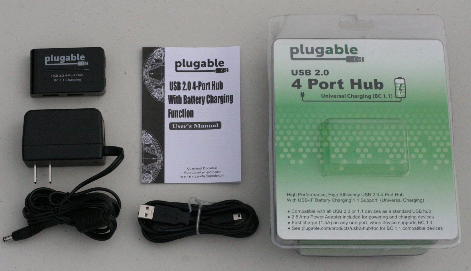 Plugable Technologies USB2-HUB4BC interface hub 480 Mbit/s Black – image 3