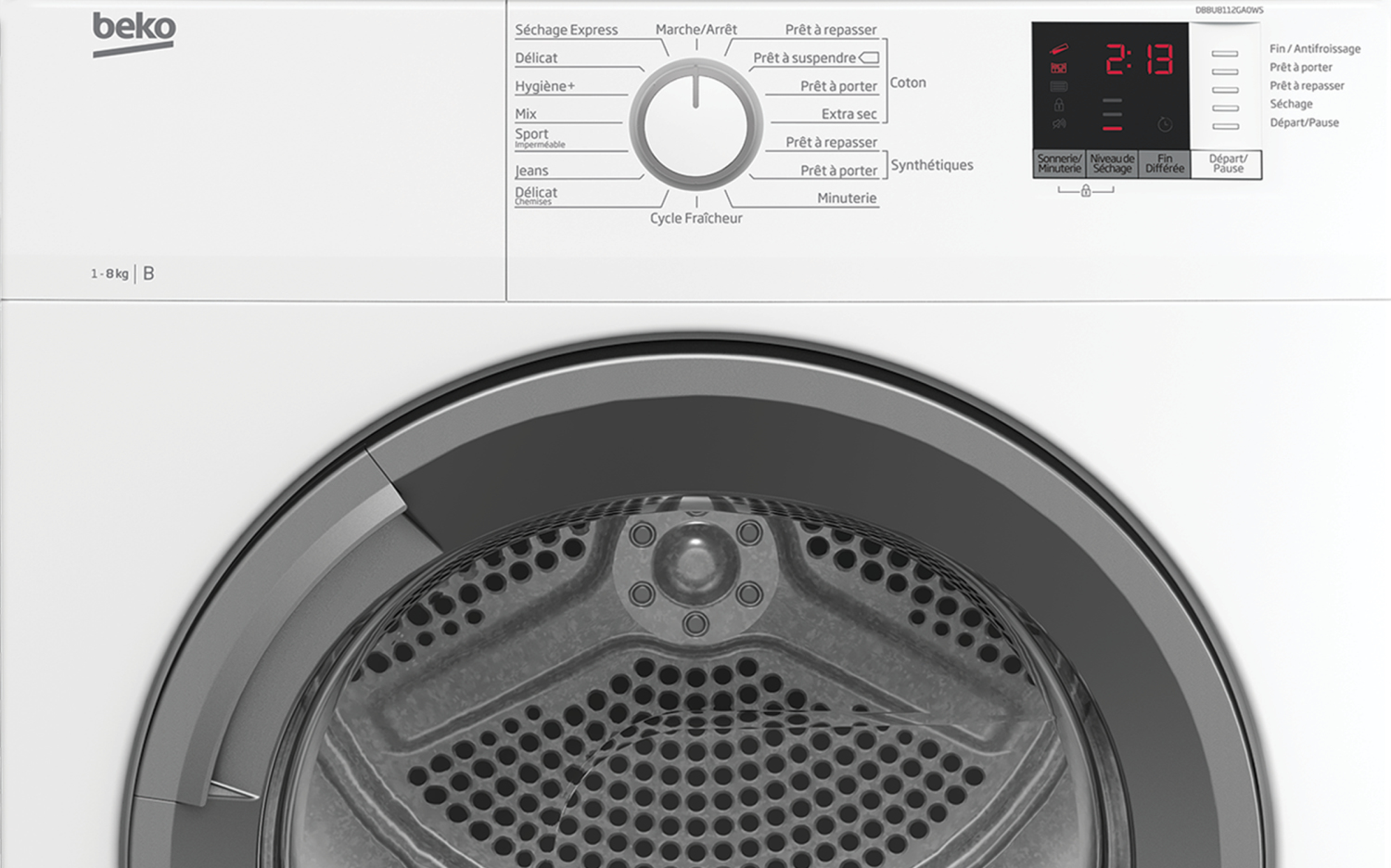Beko DBBU8112GA0WS tumble dryer Freestanding Front-load – image 8