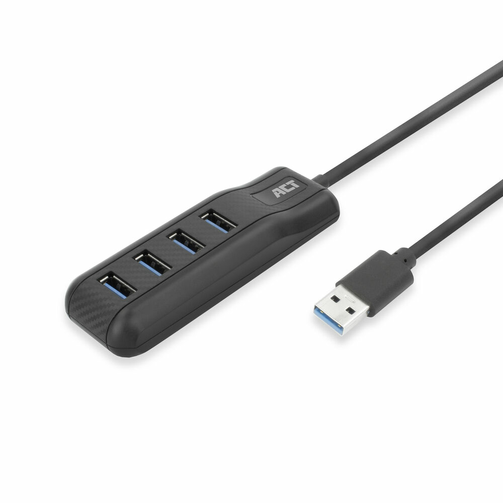 ACT AC6320 interface hub USB 3.2 Gen 1 (3.1 Gen 1) Type-A 5000 Mbit/s Black