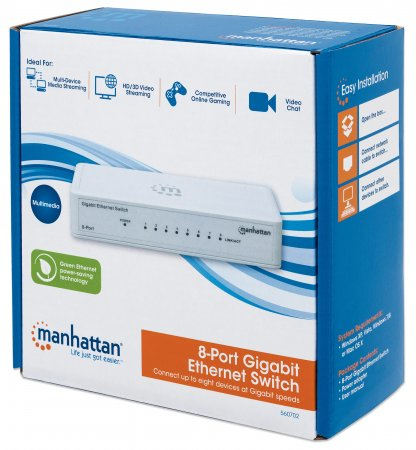 Manhattan 8-Port Gigabit Ethernet Switch, Desktop Size, Plastic, IEEE 802.3az (Energy Efficient Ethernet), Three Year Warranty, Box – image 7