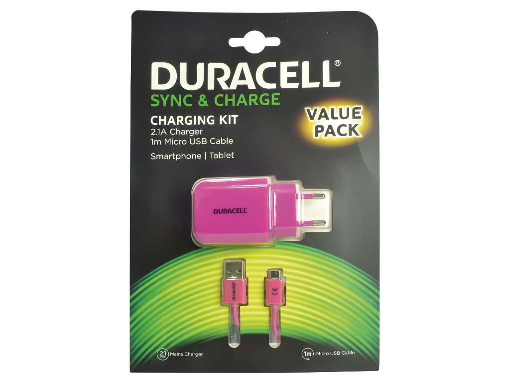 Duracell 2.1A Phone/Tablet Charger+Cable
