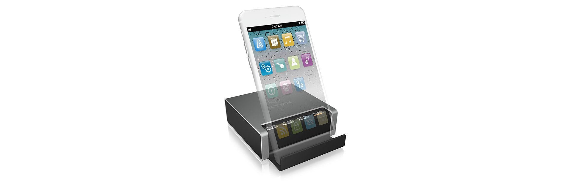 ICY BOX IB-CH405-QC3 Universal Anthracite USB Indoor – image 4