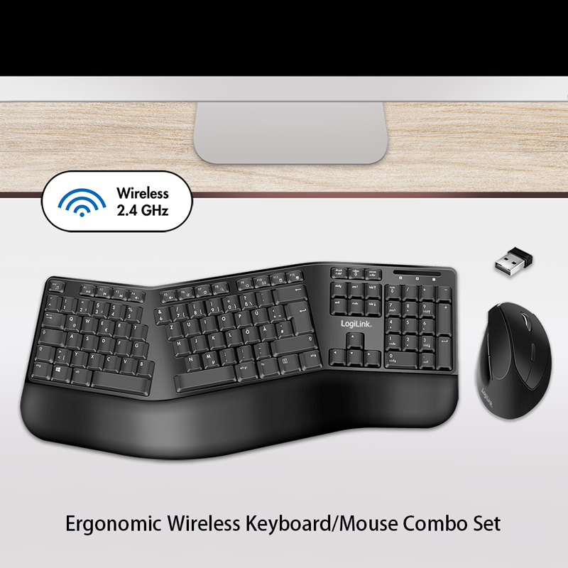 LogiLink ID0211 keyboard Mouse included Universal RF Wireless QWERTZ German Black – image 4