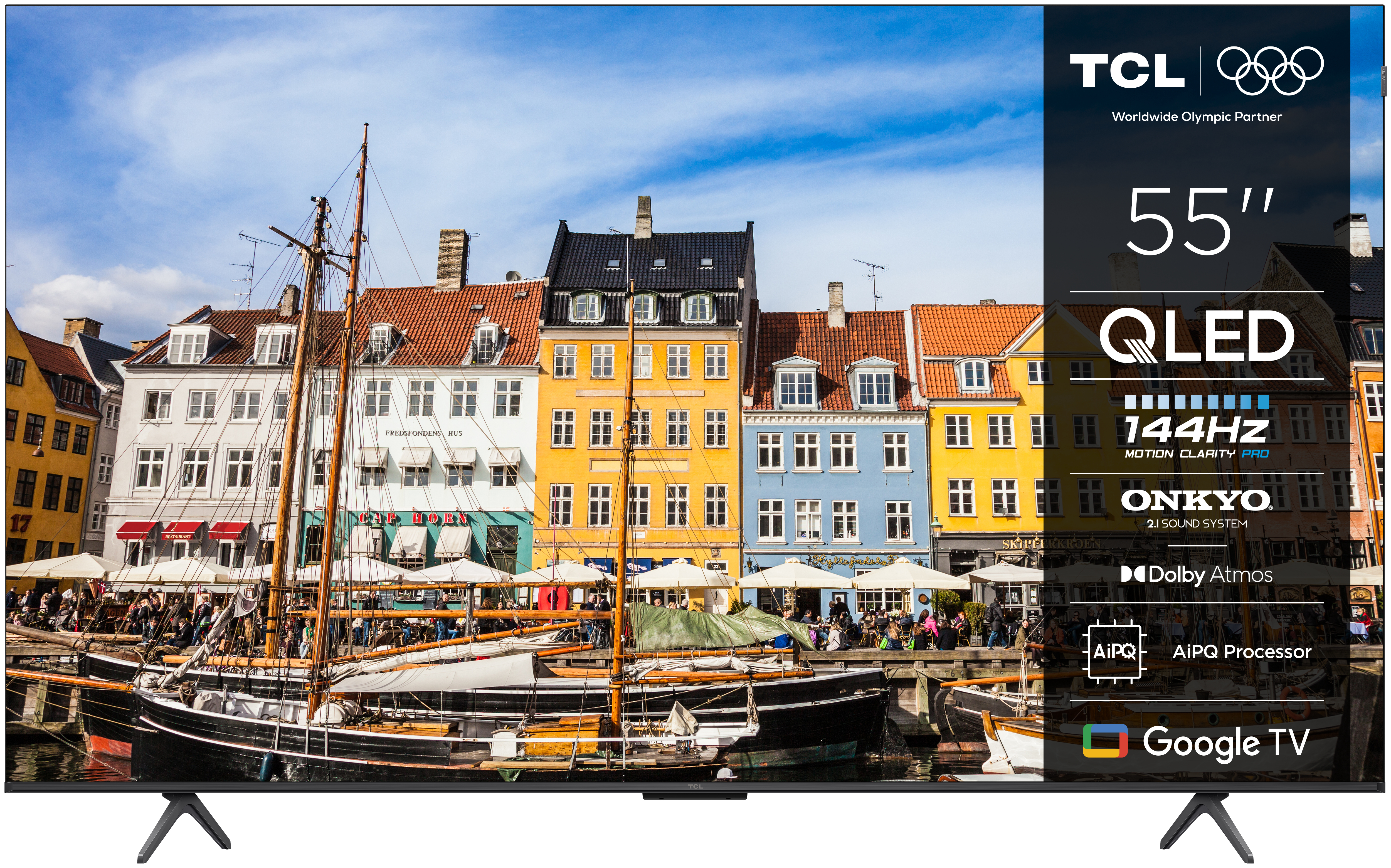 TV TCL 55QLED810K 4K QLED 144Hz avec Google TV et système sonore Onkyo 2.1 — photo 1