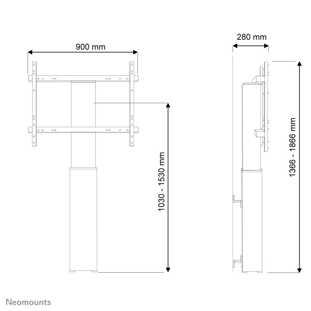 Neomounts PLASMA-W2250SILVERTV floor stand 42-100" - wall - motorised – image 7