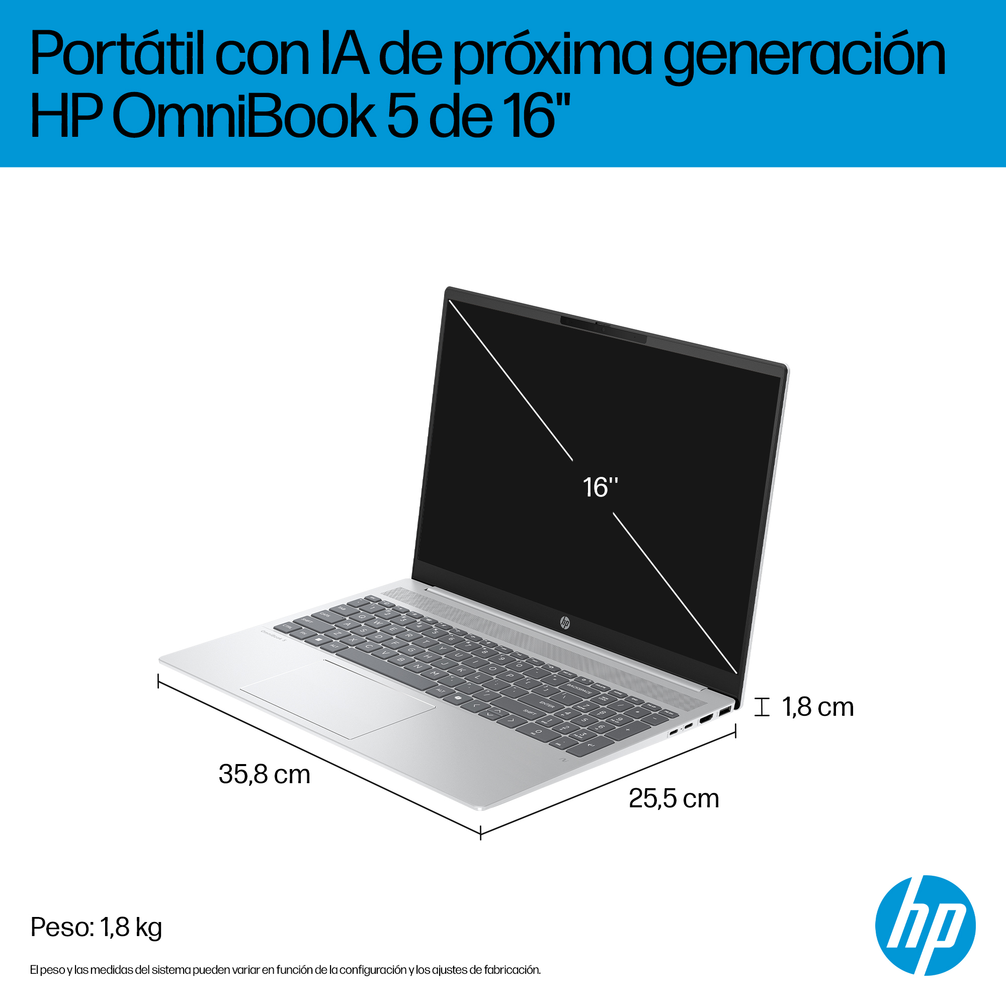 Portátil HP OmniBook 5 16-ag1010ns con 3 años de garantía - Con Inteligencia Artificial - imagen 8