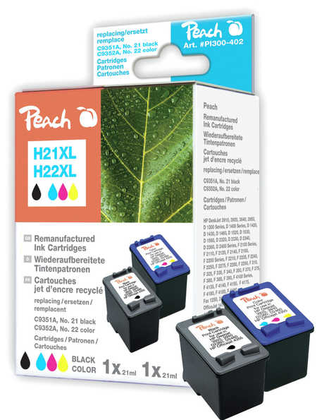 Peach 316356 ink cartridge 2 pc(s) Black, Cyan, Magenta, Yellow