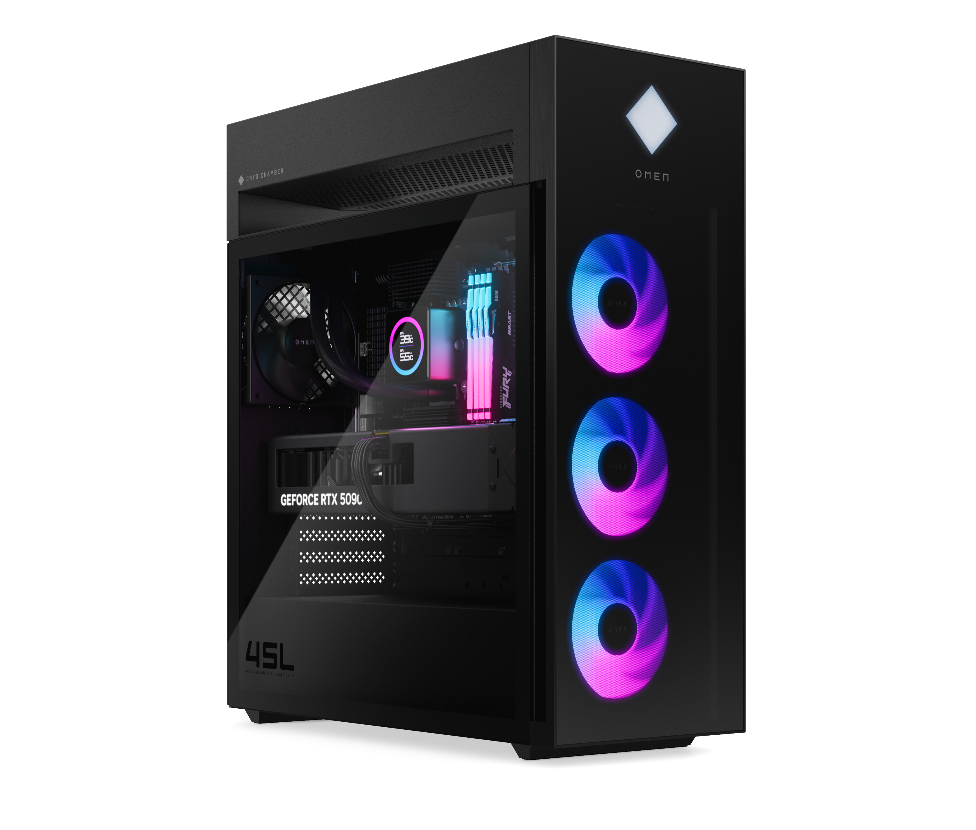 OMEN by HP 45L GT22-3090 Intel Core Ultra 9 285K 64 GB DDR5-SDRAM 2 TB SSD NVIDIA GeForce RTX 5090 Windows 11 Pro Desktop PC Black image 17
