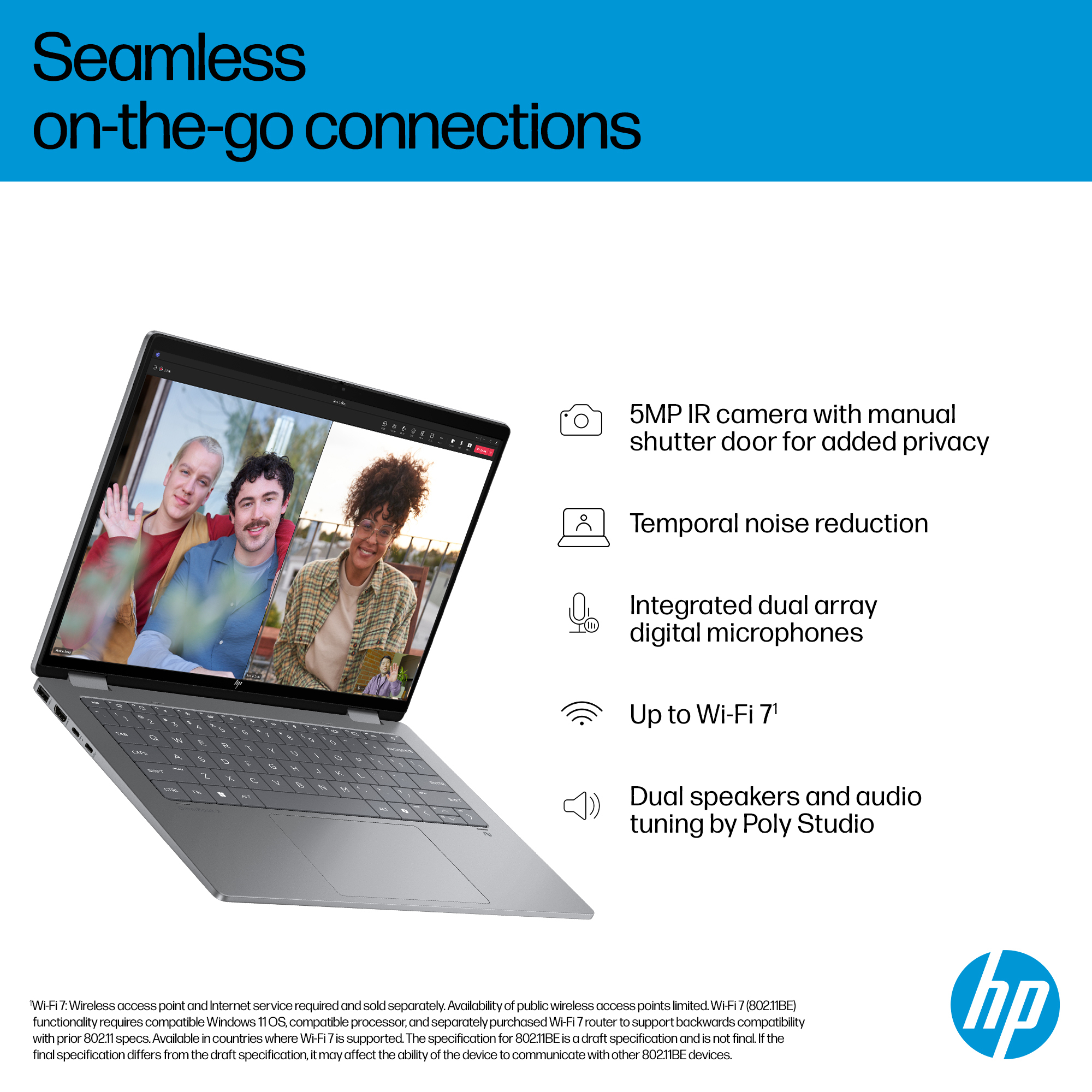HP OmniBook X FlipNGAI 14-fm0001sa Copilot+ PC Intel Core Ultra 7 256V Laptop 35.6 cm (14″) Touchscreen 3K 16 GB LPDDR5x-SDRAM 1 TB SSD Wi-Fi 7 (802.11be) Windows 11 Home Silver image 10