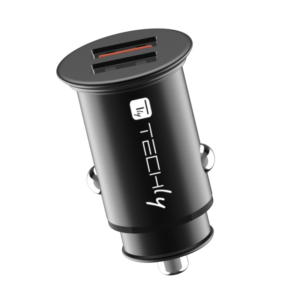 Techly Mini Car Charger 2 Ports USB-A Quick Charge 3.0 – image 2