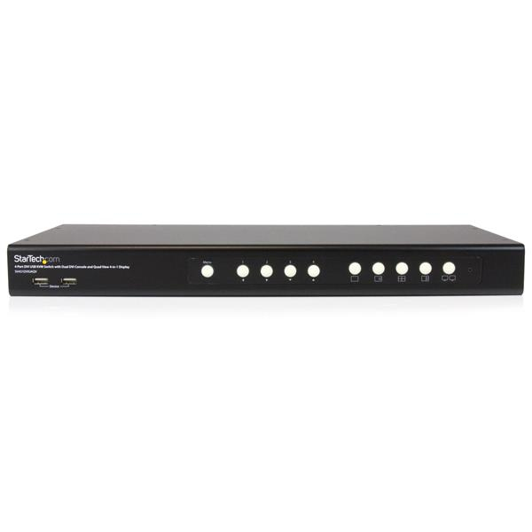 StarTech.com 4 Port DVI USB KVM Switch with Dual DVI Console and Quad-View 4-in-1 Display – image 1