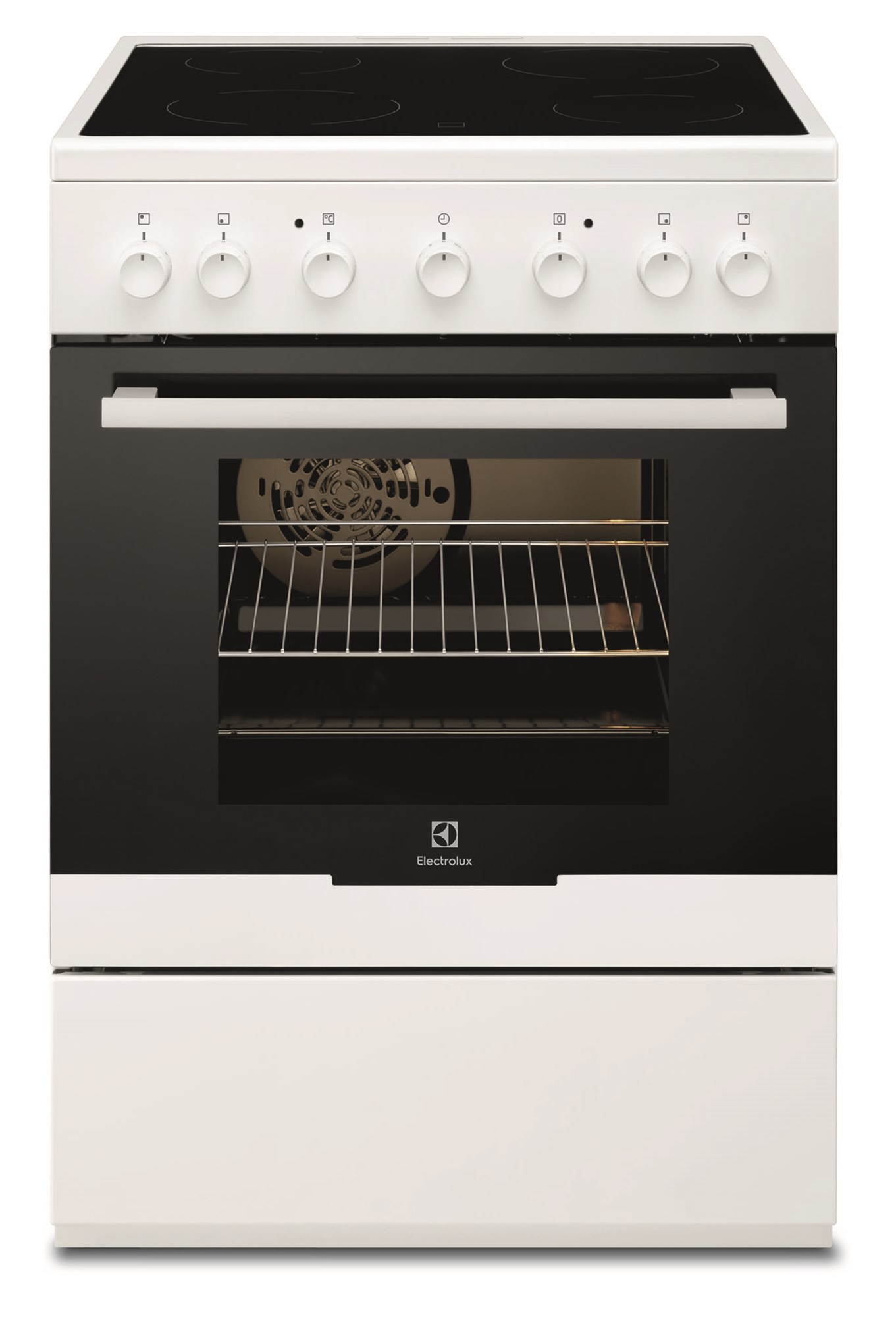 Electrolux EKC61360OW Freestanding cooker Electric Ceramic hob Black, White