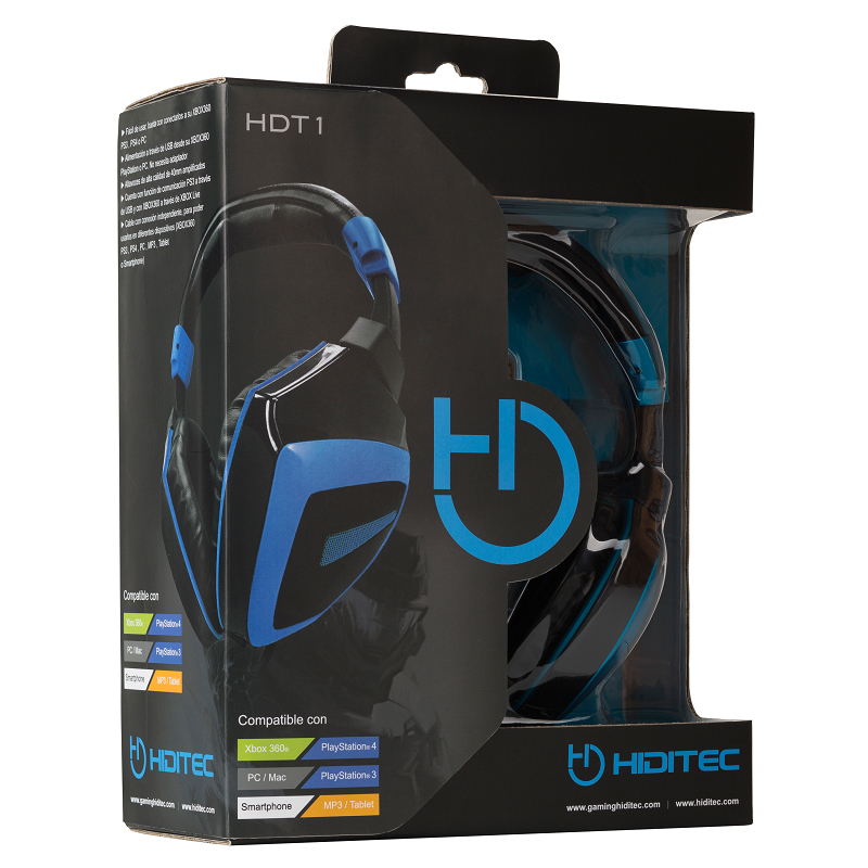 Hiditec HDT1 Headset Wired Head-band Gaming Black, Blue – image 5