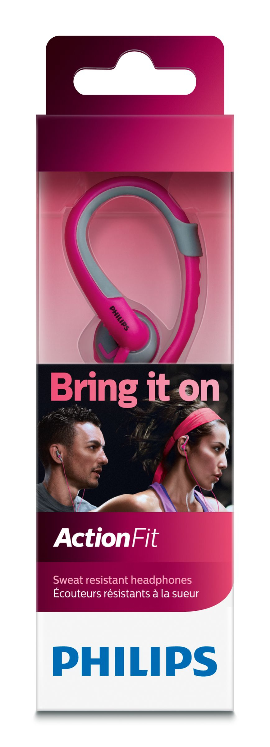 Philips ActionFit SHQ1250TPK/27 headphones/headset Wired Ear-hook, In-ear Grey, Pink – image 2