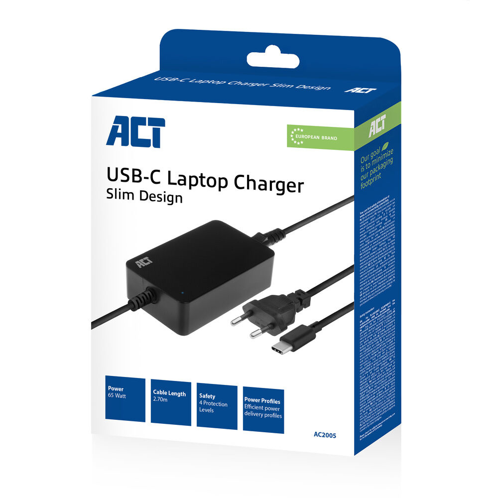 ACT USB-C laptop charger with Power Delivery profiles – image 7