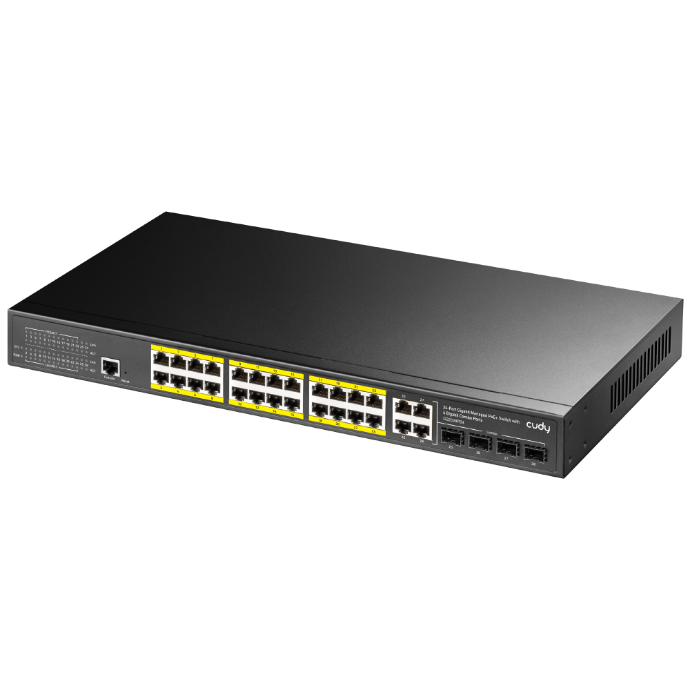 Cudy GS2028PS4 Managed L2 Gigabit Ethernet (10/100/1000) Power over Ethernet (PoE) 1U Black – image 2