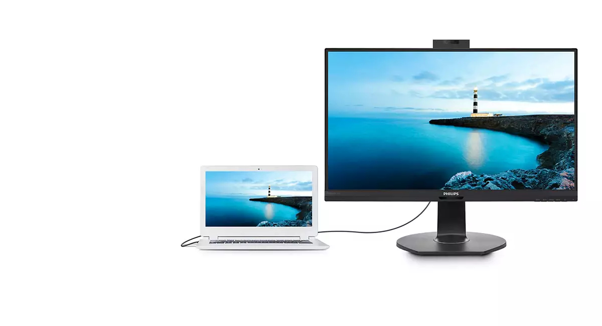 23,8in usb type c docking monitor con display link technology, IPS, 1920*1080, 16:9, RJ-45 - Miniatura 4