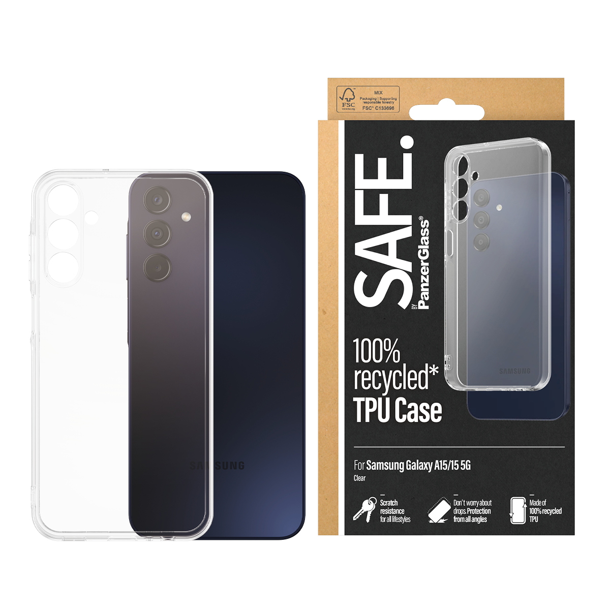 PanzerGlass SAFE. by PanzerGlass® TPU Case Samsung Galaxy A15 | A15 5G | Transparent – image 2