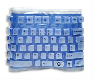Manhattan Roll-Up keyboard USB + PS/2 QWERTY Blue – image 3