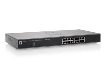 LevelOne 8 FE PoE + 8 FE Web Smart Switch, 123.2W – image 1