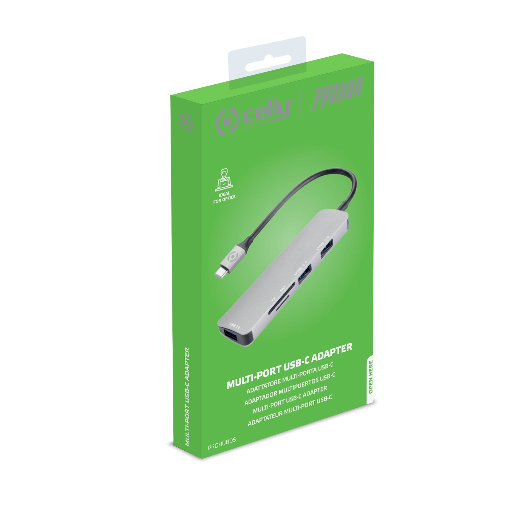 Celly Prohub USB 3.2 Gen 1 (3.1 Gen 1) Type-C Silver – image 2