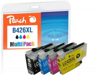 Peach PI500-395 cartuccia d'inchiostro 4 pz Compatibile Resa elevata (XL) Nero Ciano Magenta Giallo