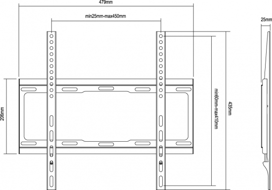 Equip 32"-55" Fixed TV Wall Mount Bracket – image 2