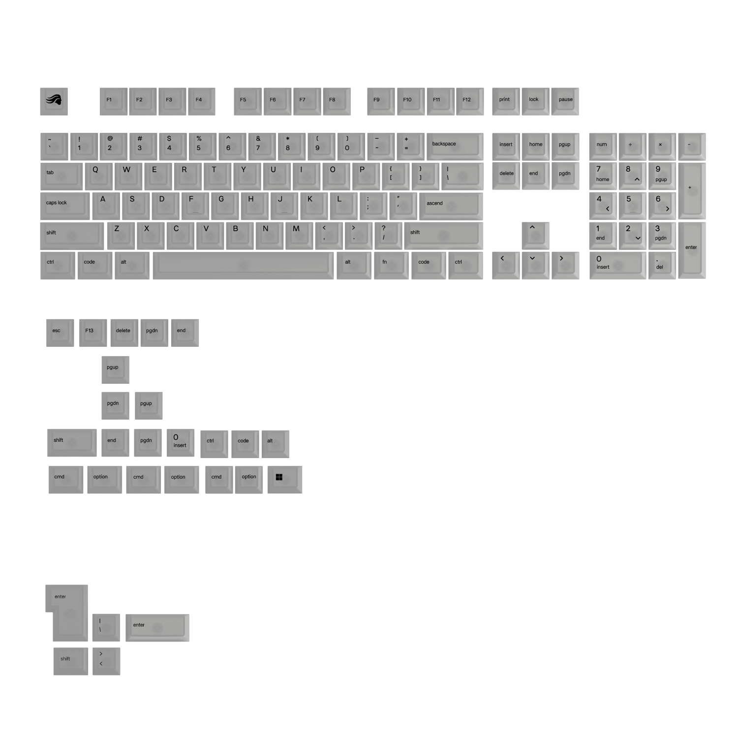 Glorious Gaming GLO-KB-ACC-KC-PC-POLY-US accessorio del dispositivo di ingresso Coperchio per tastiera