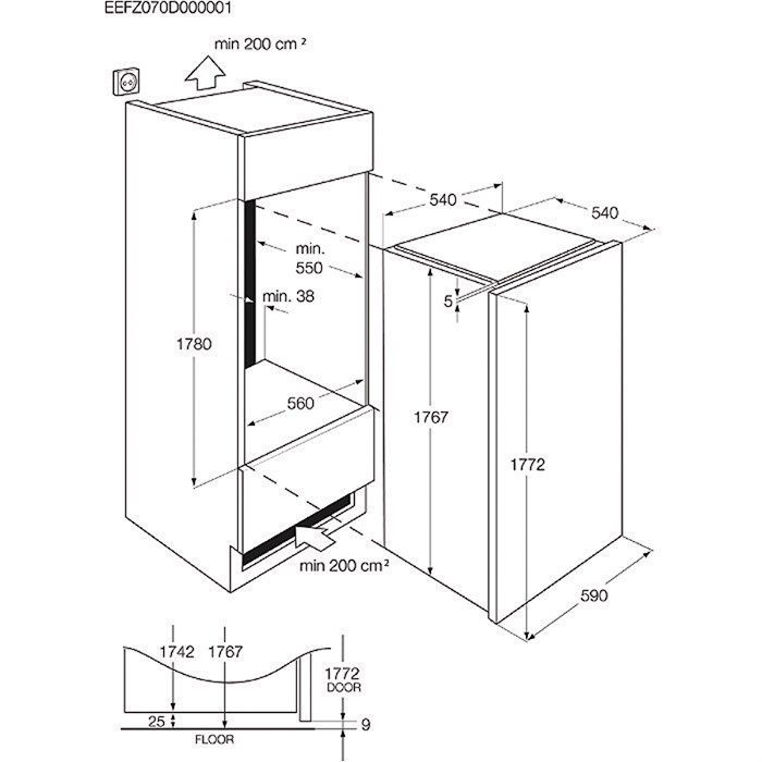 Electrolux ERX3214AOX fridge Built-in – image 2