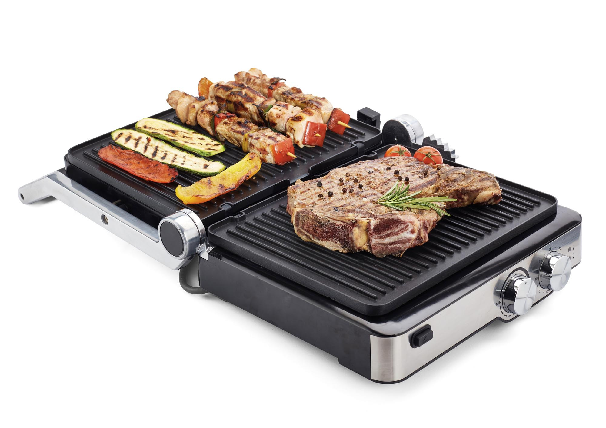 Ariete 1918 Grill & Taste - Electric Grill - Removable non-stick tilting plates - 180 ° opening - 5 Temperatures - 2000 Watt - Stainless Steel – image 5