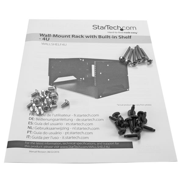 StarTech.com 2-Post 4U Open Frame Wall Mount Network Rack with Built-in Shelf, Wall Mount Data Rack with Adjustable Depth for AV / Computer / IT Equipment, Smal – image 7