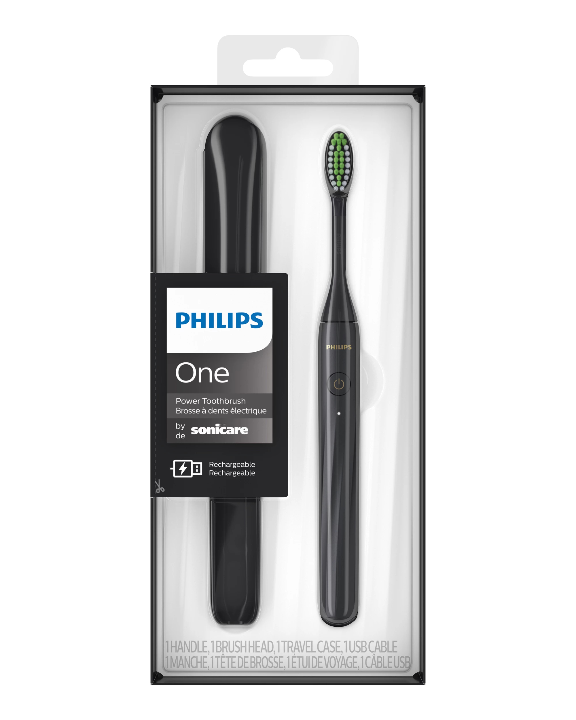Philips One by Sonicare HY1200/06 Rechargeable electric toothbrush with case - black – image 2