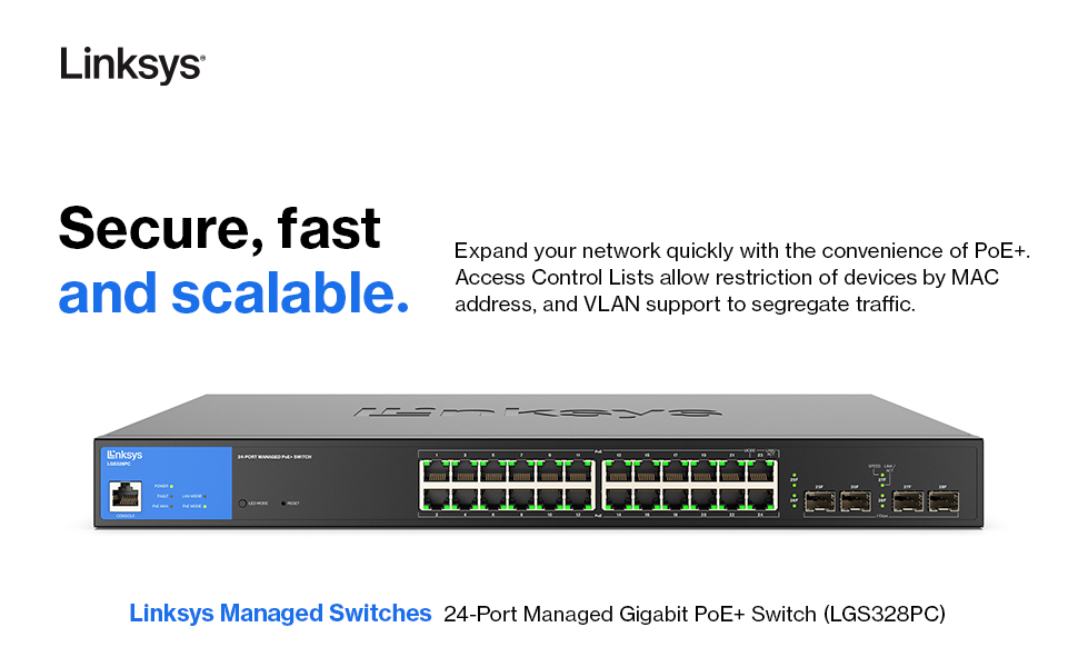 Linksys 24 Port Gigabit Managed Network Switch with – image 7