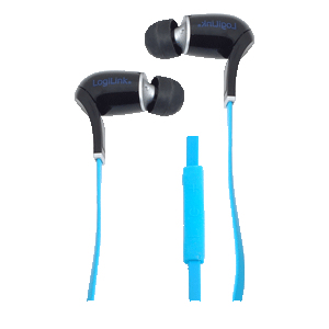LogiLink BT0026 headphones/headset Wireless Ear-hook, In-ear USB Type-A Bluetooth Black, Blue – image 1