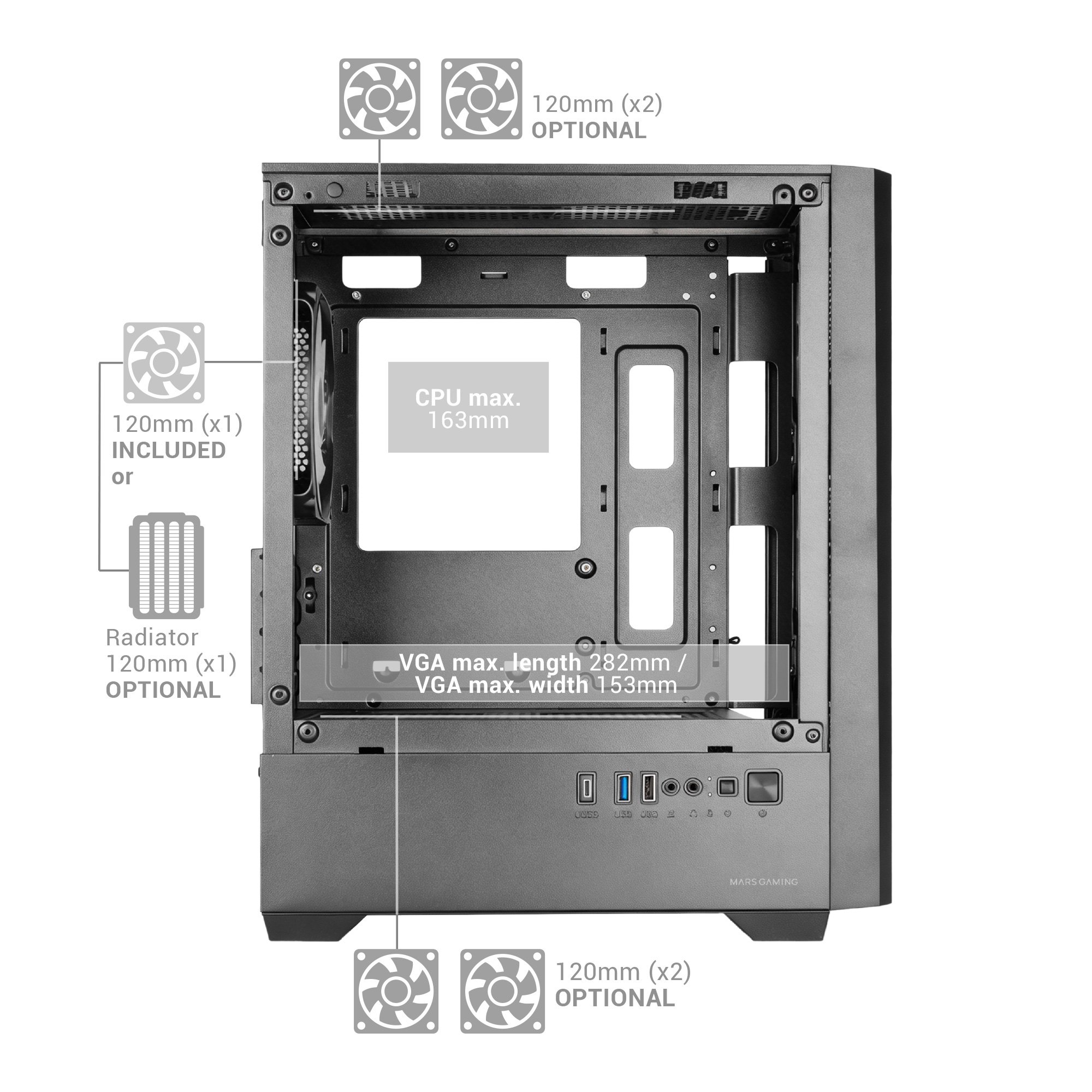 Mars Gaming MCVECTOR computer case Mini Tower Black image 8