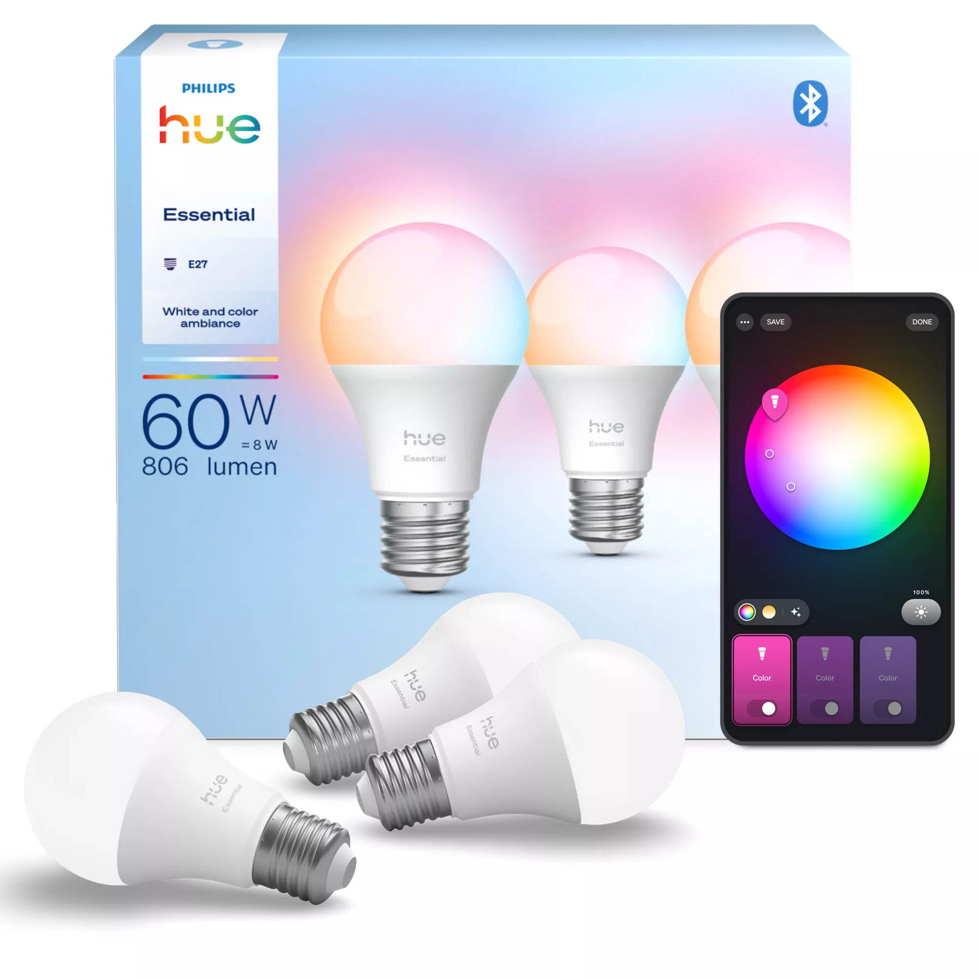 Philips by Signify Philips Hue White and colour ambience Essential A60 – E27 smart bulb – 806 lm – – image 3