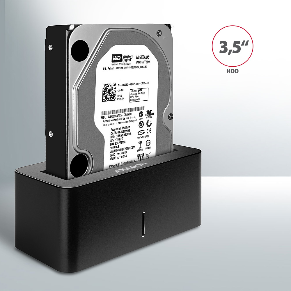 Axagon ADSA-SN storage drive docking station USB 3.2 Gen 1 (3.1 Gen 1) Type-A Black – image 5