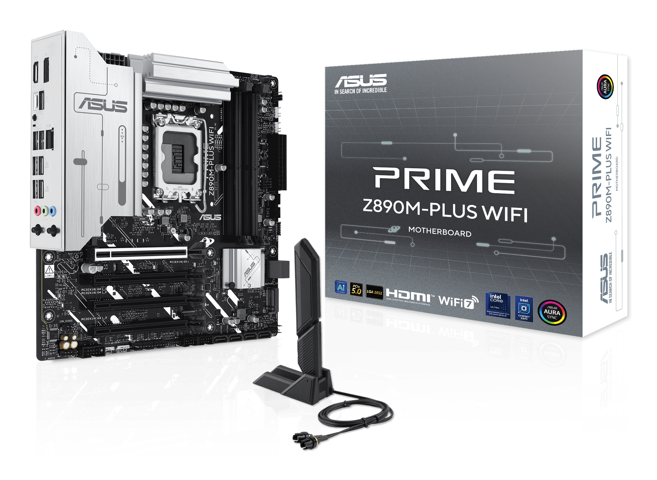 Tarjeta Madre ASUS PRIME Z890M-PLUS WIFI - LGA 1851 - 4x DDR5 - USB - HDMI - DisplayPort - Micro ATX - PRIME Z890M-PLUS WIFI