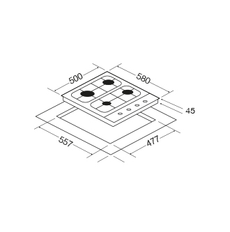 Matrix MHG101SS hob Stainless steel Built-in – image 2