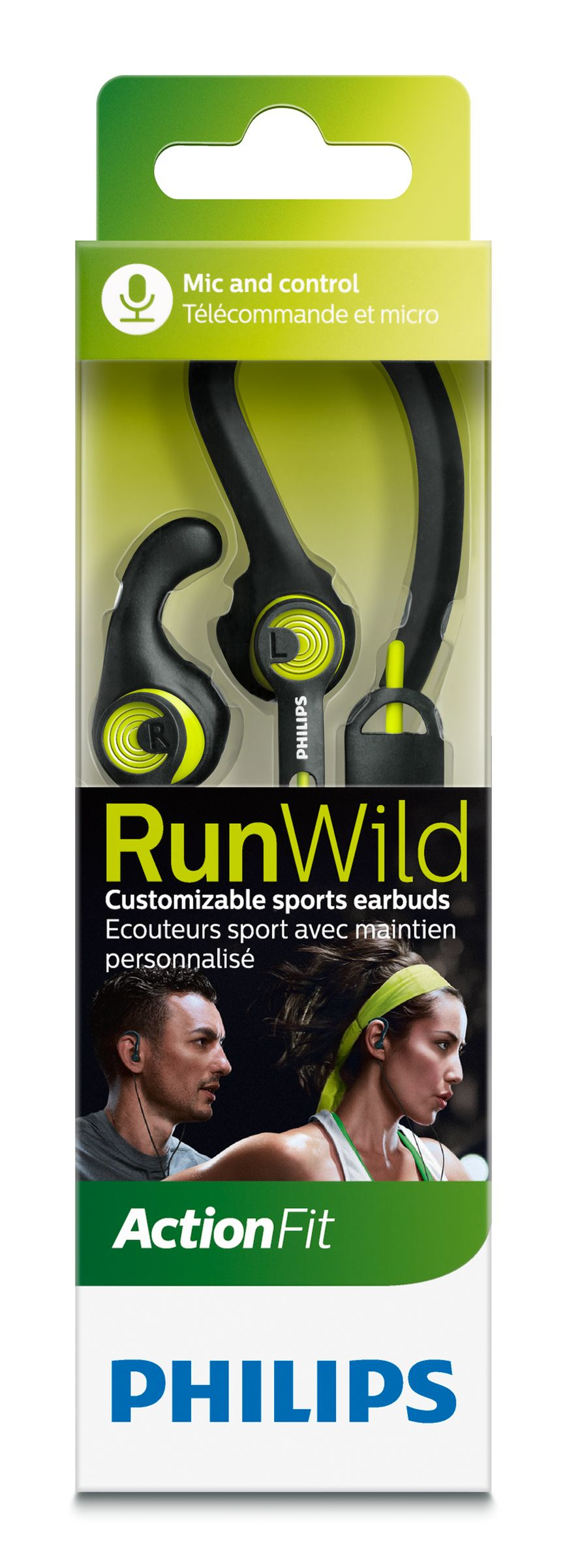 Philips ActionFit SHQ1555CL/10 headphones/headset Wired Ear-hook, In-ear Black, Lime – image 2