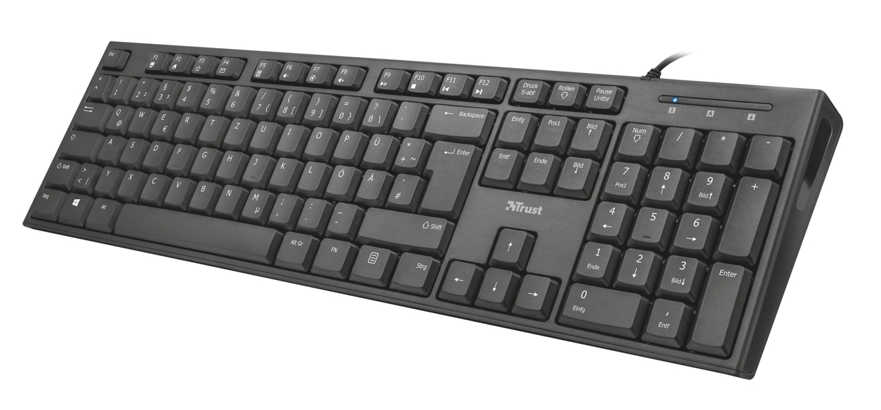 Trust Vida keyboard Office USB QWERTZ German Black