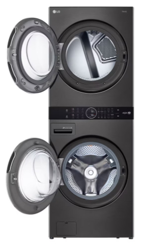 LG WK22BS6E washer dryer Freestanding Front-load Black – image 2