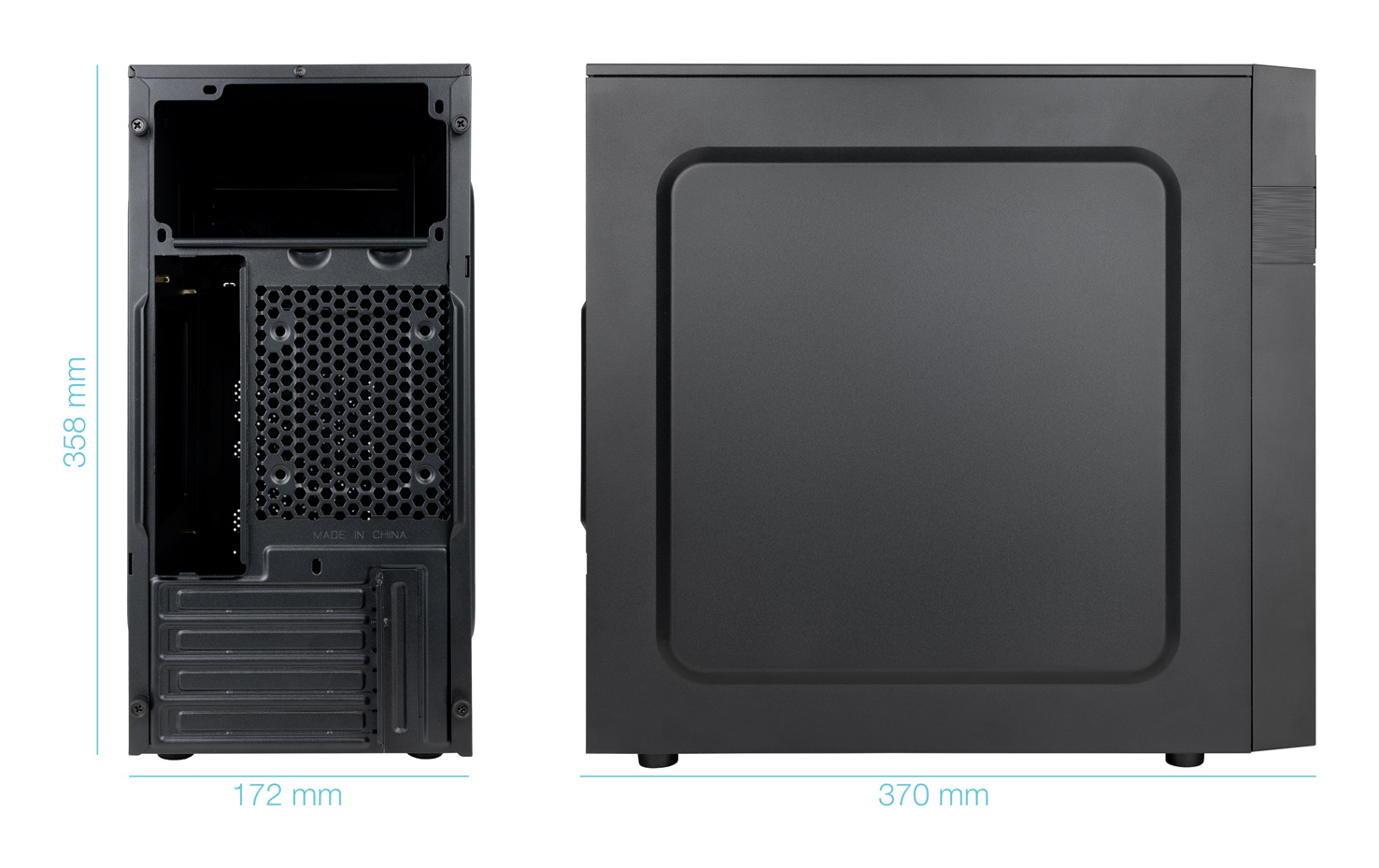TooQ Micro ATX / Mini-ITX Mini Tower, Black image 4