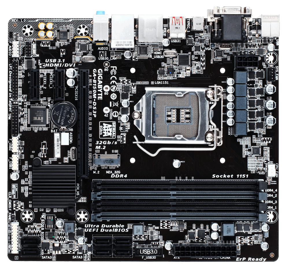 GIGABYTE GA-B150M-DS3P motherboard Intel® B150 LGA 1151 (Socket H4) ATX – image 2