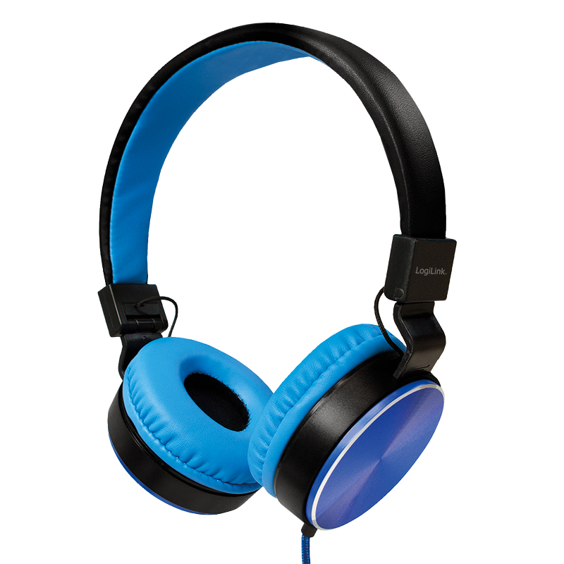 LogiLink HS0049BL headphones/headset Wired Head-band Music Black, Blue – image 1