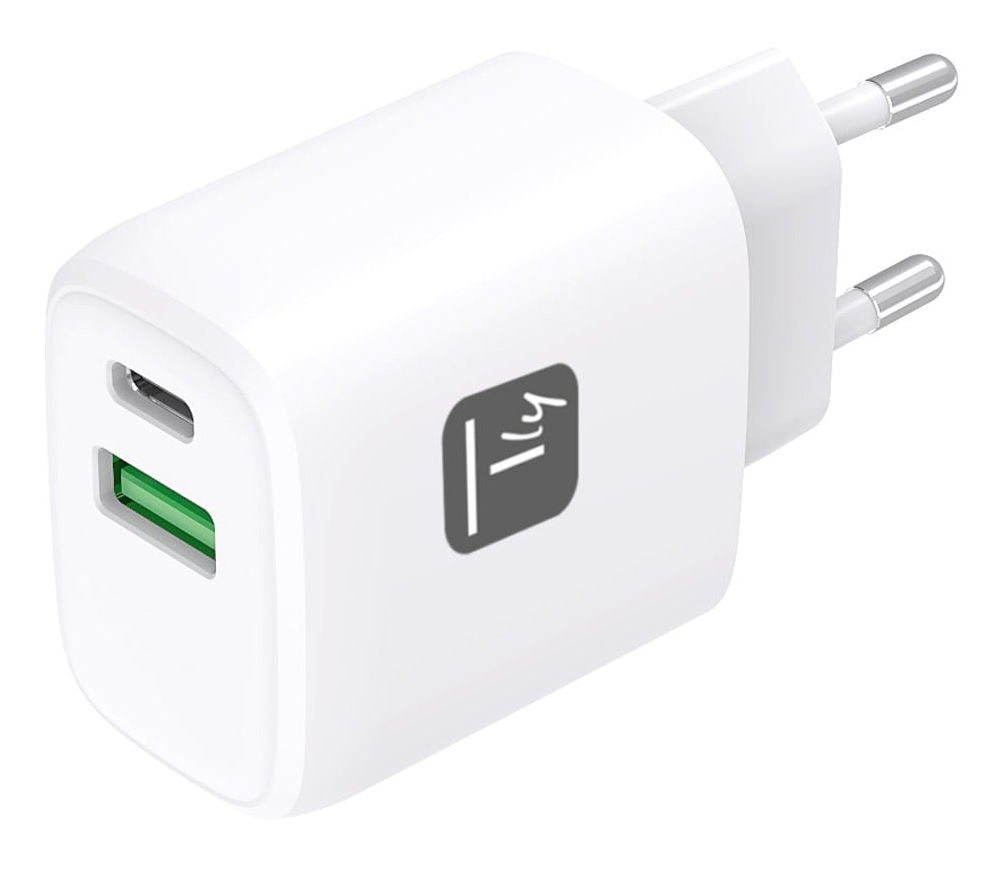 Techly IPW-USB-20WAC mobile device charger Universal White AC Fast charging Indoor